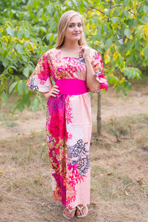 Peach Beauty, Belt and Beyond Style Caftan in Vibrant Foliage