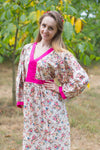 Cream My Peasant Dress Style Caftan in Vintage Chic Floral Pattern