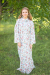 Light Blue Charming Collars Style Caftan in Vintage Chic Floral Pattern
