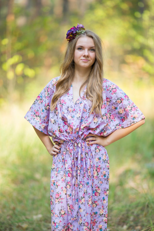 Lilac The Drop-Waist Style Caftan in Vintage Chic Floral Pattern|Lilac The Drop-Waist Style Caftan in Vintage Chic Floral Pattern|Vintage Chic Floral