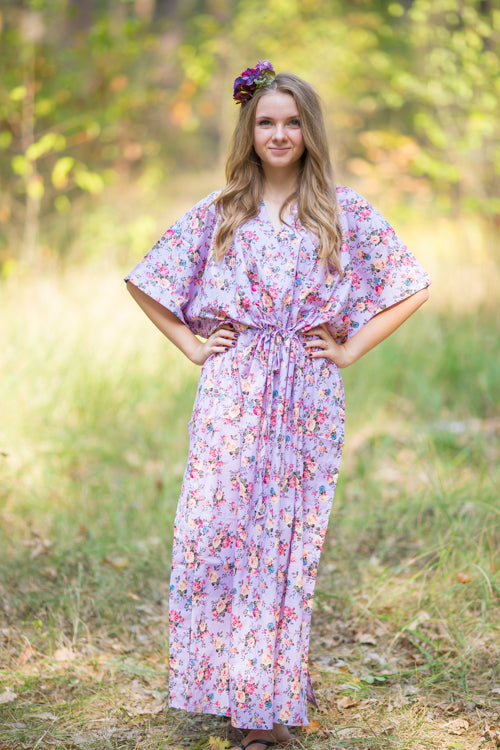 Lilac The Drop-Waist Style Caftan in Vintage Chic Floral Pattern