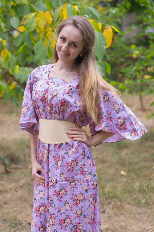Lilac Beauty, Belt and Beyond Style Caftan in Vintage Chic Floral|Lilac Beauty, Belt and Beyond Style Caftan in Vintage Chic Floral|Vintage Chic Floral