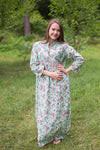 Mint Mandarin On My Mind Style Caftan in Vintage Chic Floral Pattern