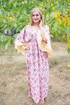 Pink Frill Lovers Style Caftan in Vintage Chic Floral Pattern