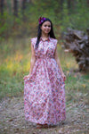 Pink Cool Summer Style Caftan in Vintage Chic Floral Pattern
