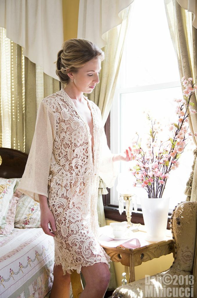 lace robe dress Fleur Feather Lace Robe M/L
