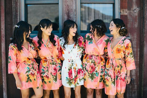 Coral Bridesmaids Robes