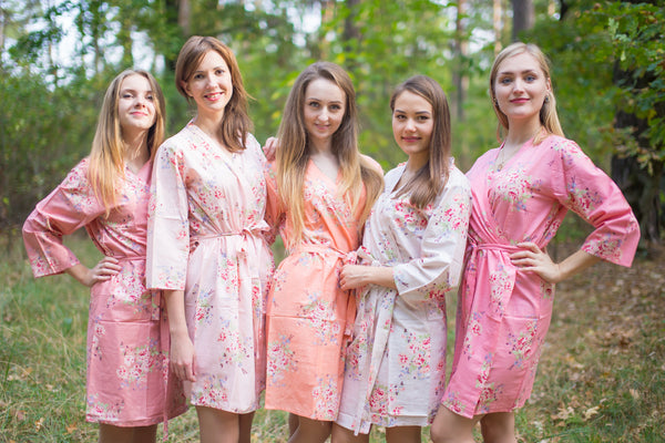 Blush, Peach and Rose Gold Wedding Colors Bridesmaids Robes