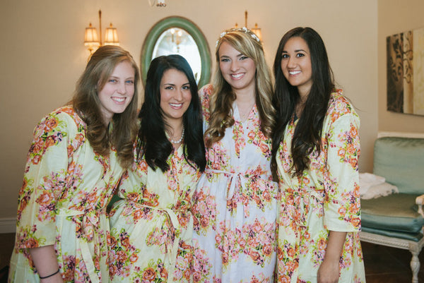 Light Yellow Bridesmaids Robes|C series Collage|BRIGHT ROBES|PASTEL ROBES|SHALIMAR ROBES