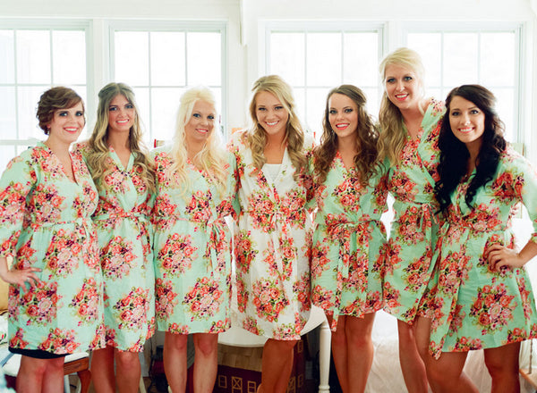 Mint Bridesmaids Robes|C series Collage|BRIGHT ROBES|PASTEL ROBES|SHALIMAR ROBES