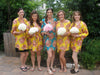 Mismatched Floral Posy Patterned Bridesmaids Robes in Jewel Tones
